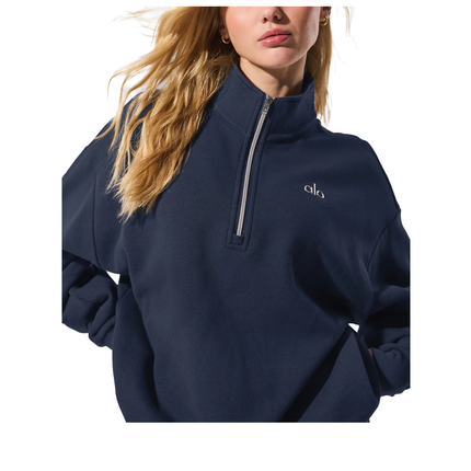 alo Women's Accolade 1/4 Zip Pullover - Navy