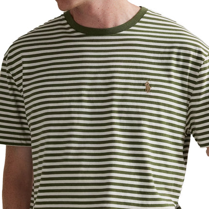 Polo Ralph Lauren Men's Classic Fit Striped Jersey T-Shirt Supply Olive/White