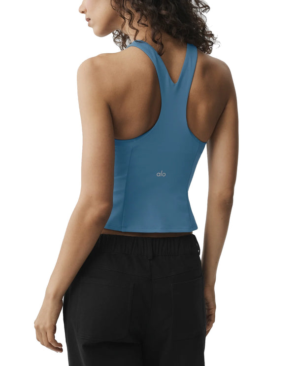 alo Women's Airbrush Lock In Bra Tank California Blue
