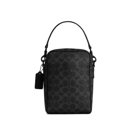 Coach Unisex Tristan Crossbody Bag 14 In Signature Canvas Matte Black/Black Signature