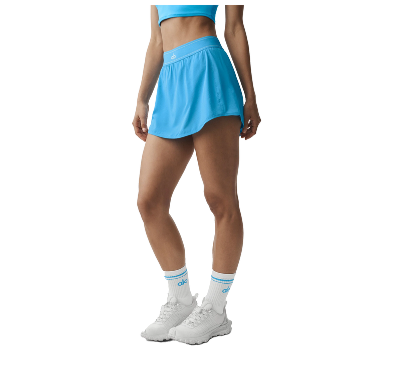 alo Women's Match Point Tennis Skirt Azure Blue