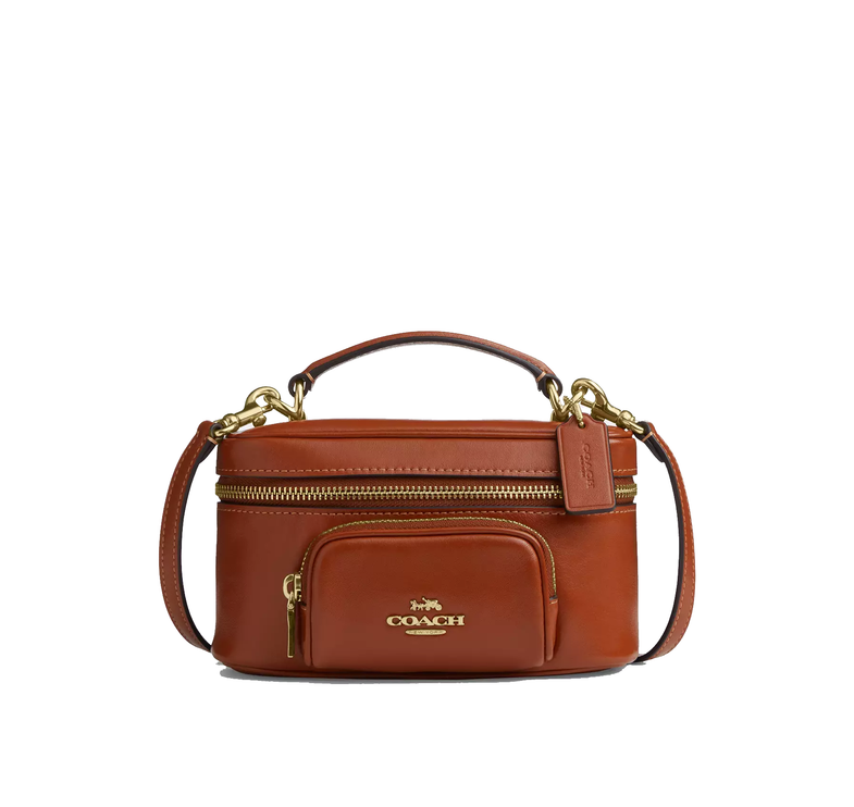 Coach Women's Rainer Crossbody Bag 18 With Pocket Gold/Cinnamon