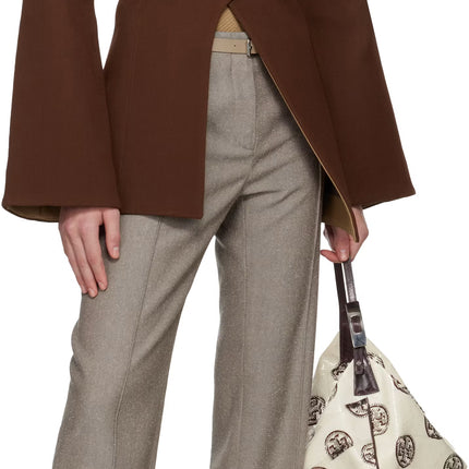 Tory Burch Women's  T Monogram Balloon Bag White/Spiced Mocha