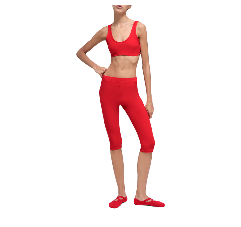 alo Women's Alosoft High-Waist Iconic 90's Capri Bright Red