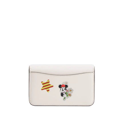 Coach Women's Disney X Coach Essential Slim Card Case With Sticker Print Brass/Chalk Multi