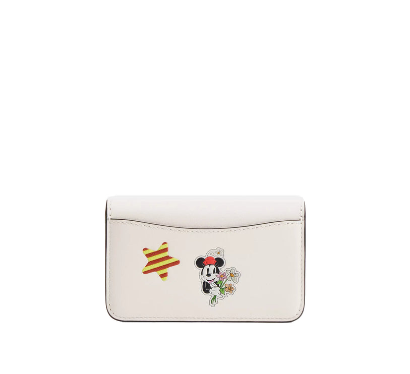 Coach Women's Disney X Coach Essential Slim Card Case With Sticker Print Brass/Chalk Multi