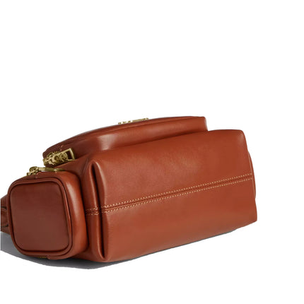 Coach Women's Laurel Shoulder Bag 22 With Pockets Gold/Cinnamon