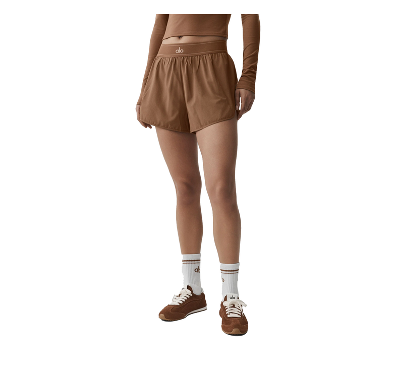 alo Women's Match Point Short Sun Kissed Brown