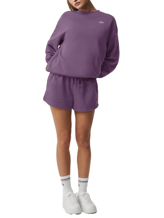 alo Women's Accolade Crew Neck Pullover Plum Kiss