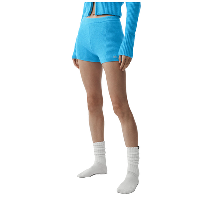alo Women's Wool Cashmere Ribbed Noble Short Azure Blue