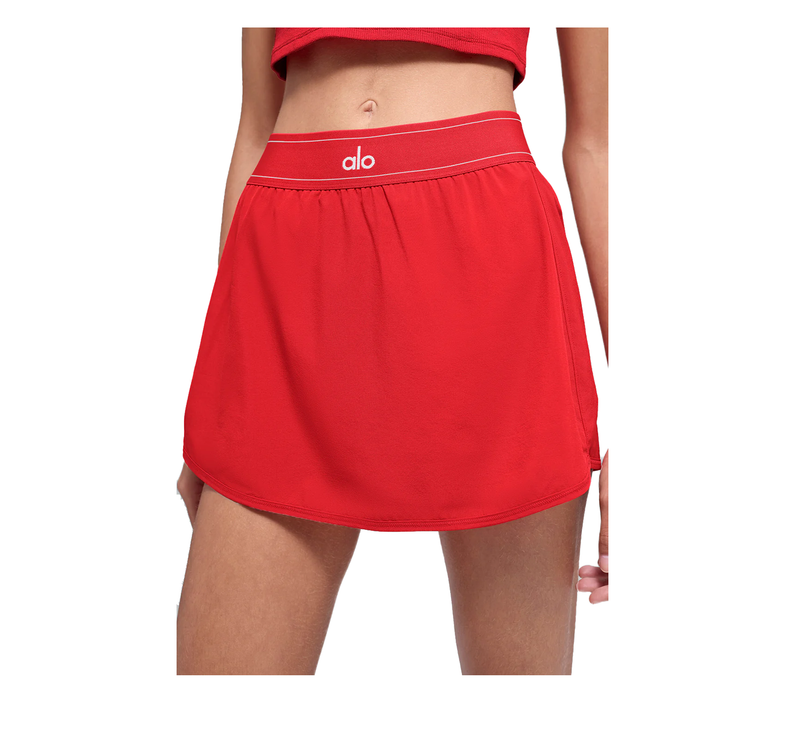alo Women's Match Point Tennis Skirt Bright Red