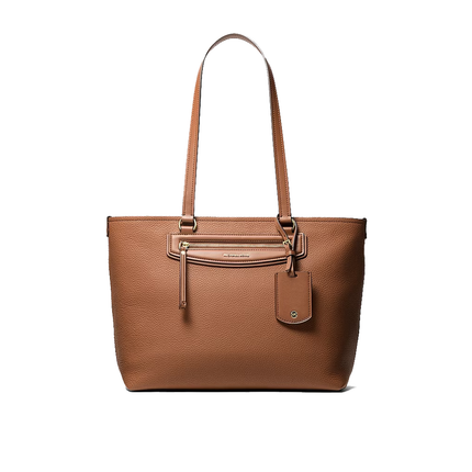 Michael Kors Women's Jet Set Travel Medium Pebbled Leather Tote Bag Luggage/Gold