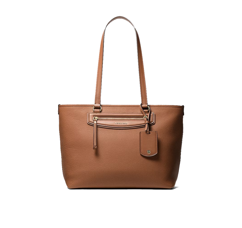Michael Kors Women's Jet Set Travel Medium Pebbled Leather Tote Bag Luggage/Gold