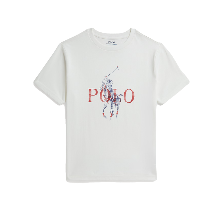 Polo Ralph Lauren Boy's Big Pony Cotton Jersey Tee Deckwash White