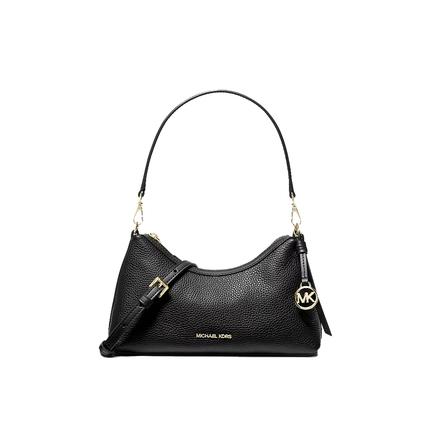 Michael Kors Women's Sammy Small Pebbled Leather Convertible Crossbody Bag Black/Gold