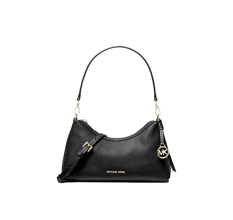 Michael Kors Women's Sammy Small Pebbled Leather Convertible Crossbody Bag Black/Gold