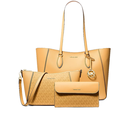 Michael Kors Women's Jet Set Travel Large 3-in-1 Tote Bag Honeywheat/Gold