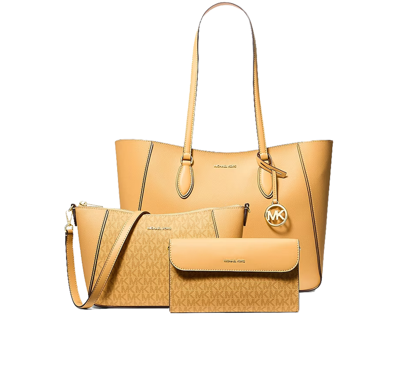 Michael Kors Women's Jet Set Travel Large 3-in-1 Tote Bag Honeywheat/Gold