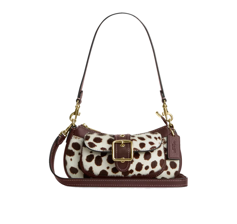 Coach Women's Ashton Mini Shoulder Bag In Haircalf Gold/Dark Brown Chalk
