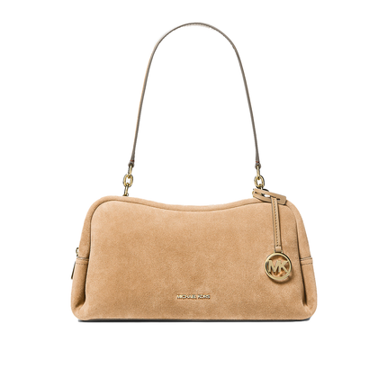 Michael Kors Women's Cecily Medium Suede Shoulder Bag Camel/Gold