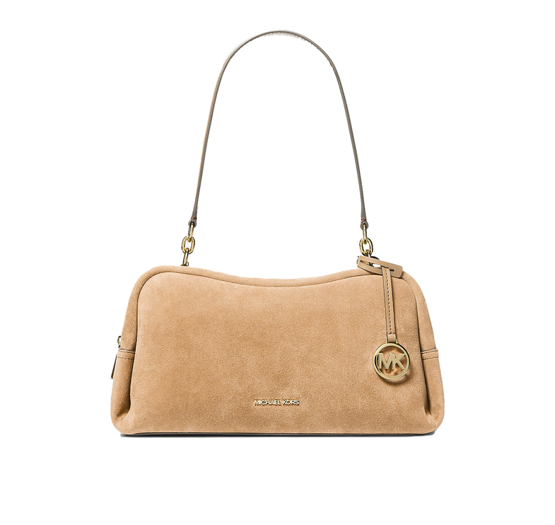 Michael Kors Women's Cecily Medium Suede Shoulder Bag Camel/Gold