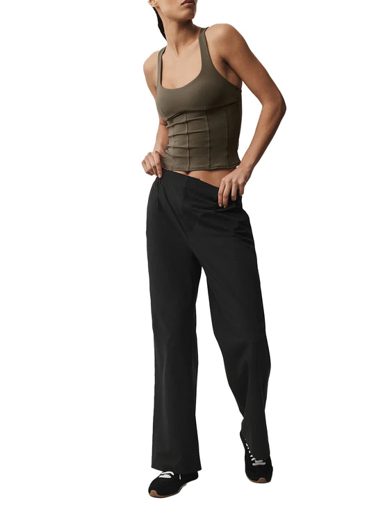 alo Women's Airbrush Sparks Fly Corset Tank Olive Tree