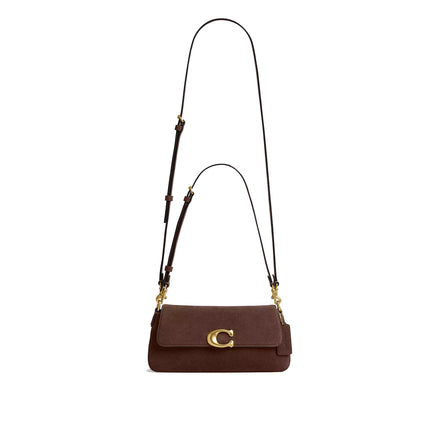Coach Women's Jet Shoulder Bag Suede/Brass/Dark Chocolate