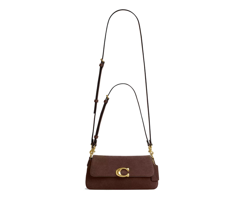 Coach Women's Jet Shoulder Bag Suede/Brass/Dark Chocolate
