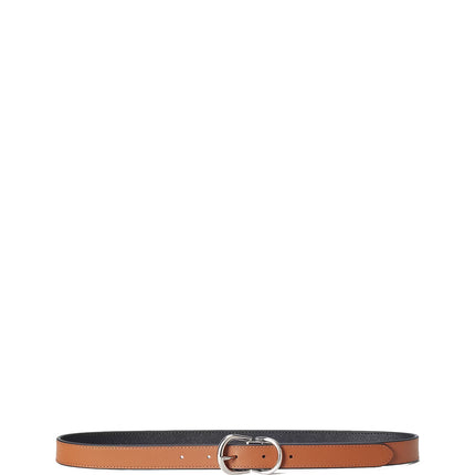 Polo Ralph Lauren Women's Reversible Crosshatch Leather Belt Black/Lauren Tan