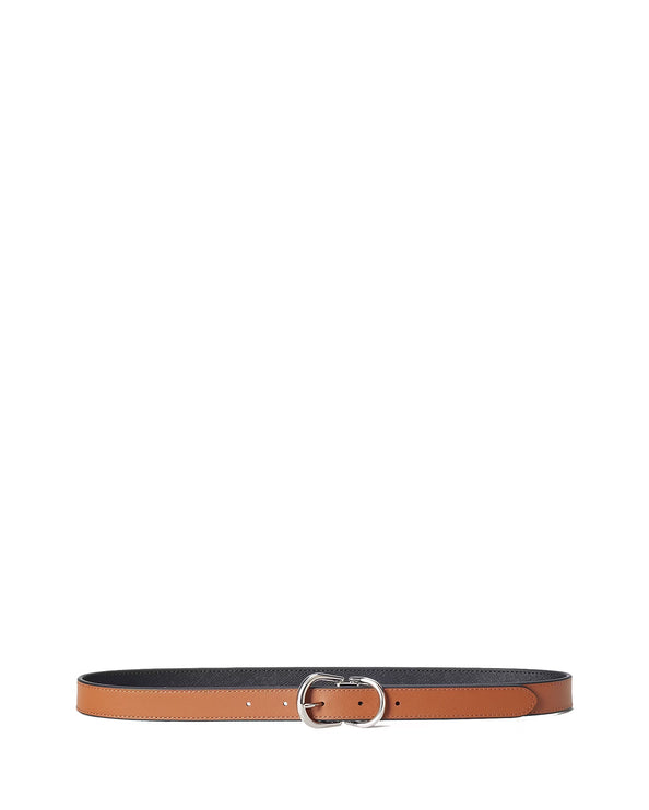 Polo Ralph Lauren Women's Reversible Crosshatch Leather Belt Black/Lauren Tan