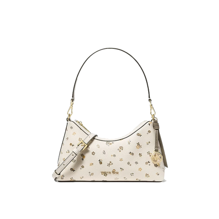 Michael Kors Women's Sammy Small Floral Printed Convertible Crossbody Bag Light Cream/Gold