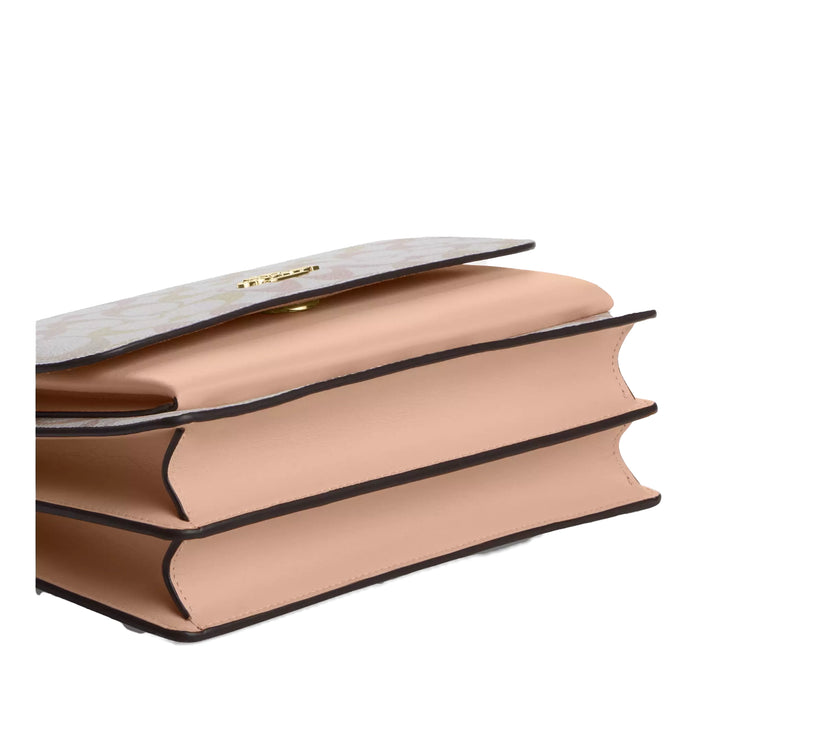 Coach Women's Klare Crossbody Bag In Pretty Signature Canvas Gold/Chalk/Pink