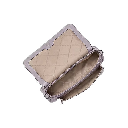 Michael Kors Women's Jet Set Travel Small Signature Logo Crossbody Bag With Pouch Lilac/Silver