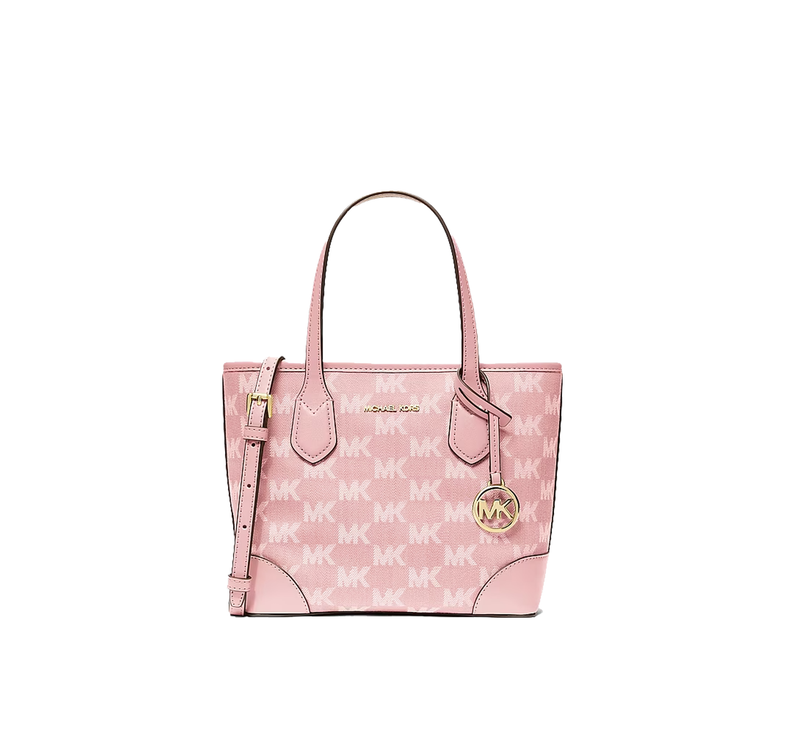 Michael Kors Women's Eva Extra-Small Logo Jacquard Convertible Tote Bag Powder Blush/Gold