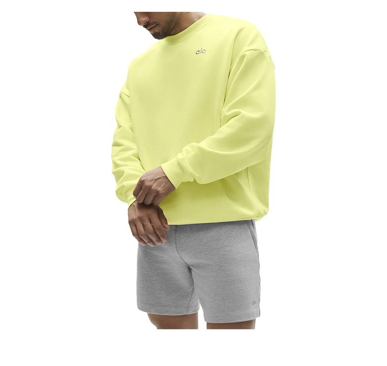 alo Men's Accolade Crew Neck Pullover Sunshine