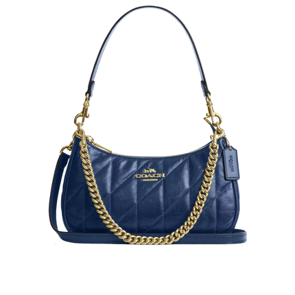 Coach Women's Teri Shoulder Bag With Quilting Gold/Deep Blue