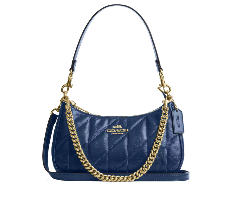Coach Women's Teri Shoulder Bag With Quilting Gold/Deep Blue