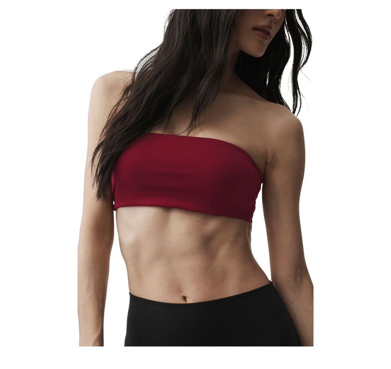 alo Women's Airbrush Bandeau Bra Summer Romance Red