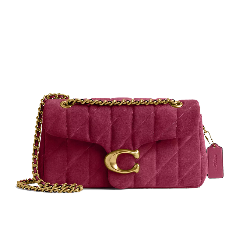 Coach Women's Tabby Shoulder Bag 26 With Quilting Brass/Dark Fuchsia
