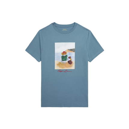 Polo Ralph Lauren Boy's Polo Bear Cotton Jersey Tee Camp Blue