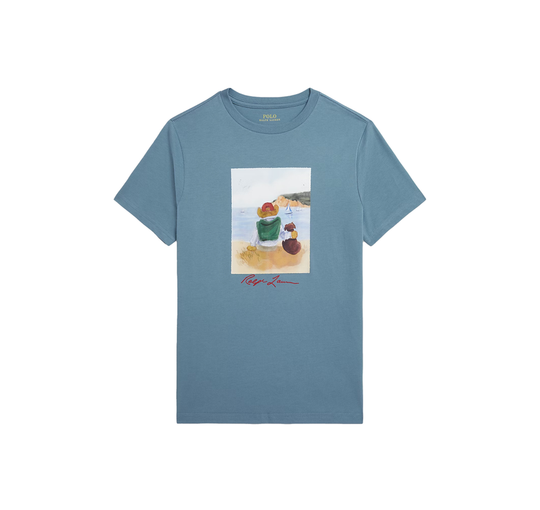 Polo Ralph Lauren Boy's Polo Bear Cotton Jersey Tee Camp Blue