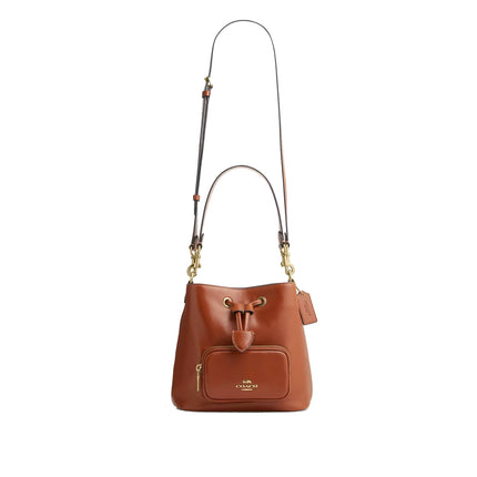 Coach Women's Rowan Bucket Bag With Pocket Gold/Cinnamon