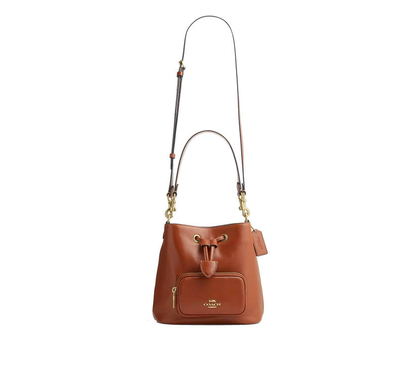 Coach Women's Rowan Bucket Bag With Pocket Gold/Cinnamon