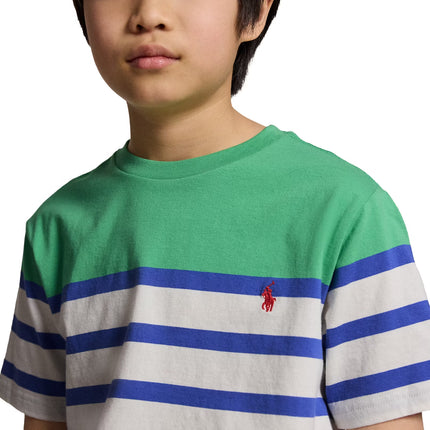 Polo Ralph Lauren Boy's Striped Cotton Jersey Tee Plato Green Multi