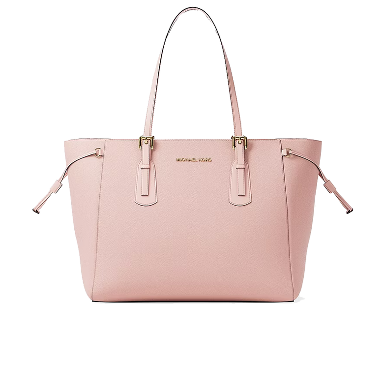 Michael Kors Women's Voyager Large Saffiano Leather Tote Bag Powder Blush/Gold