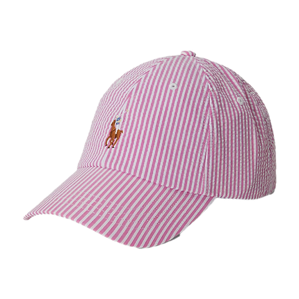 Polo Ralph Lauren Unisex Seersucker Ball Cap Resort Rose Seersucker