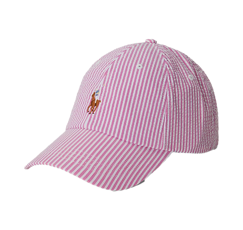 Polo Ralph Lauren Unisex Seersucker Ball Cap Resort Rose Seersucker