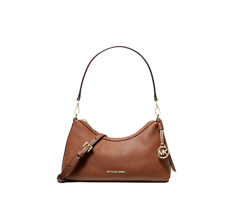Michael Kors Women's Sammy Small Pebbled Leather Convertible Crossbody Bag Luggage/Gold