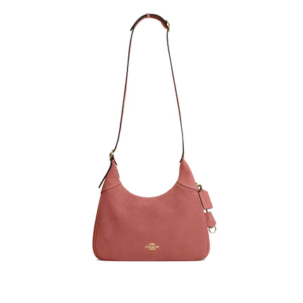 Coach Women's Ella Shoulder Bag Suede/Gold/Blush Pink