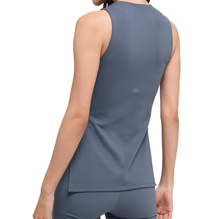 alo Women's Softsculpt Precision Full Length Bra Tank Bluestone